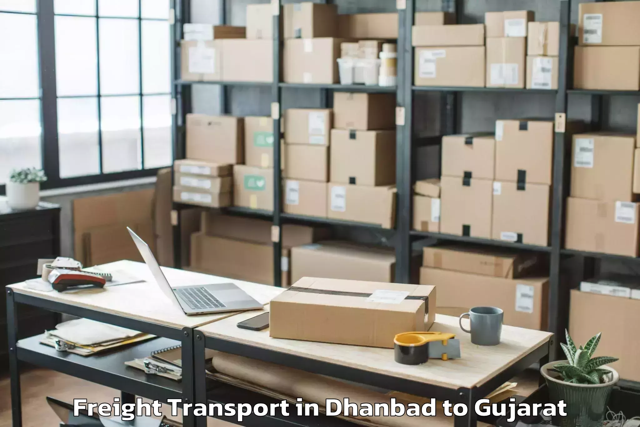 Reliable Dhanbad to Waghai Freight Transport